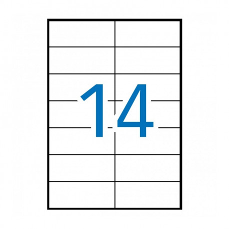 Etikett iseliimuv APLI 105x42,4mm, 14 tk A4 lehel, 100l/pk, Ref.01277