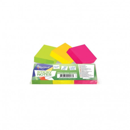 Forpus note paper Neon 40x50mm 3x100, assortment