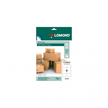 Lomond Self-Adhesive Paper Universal Labels, 8/105x74,3, A4, 50 sheets, White