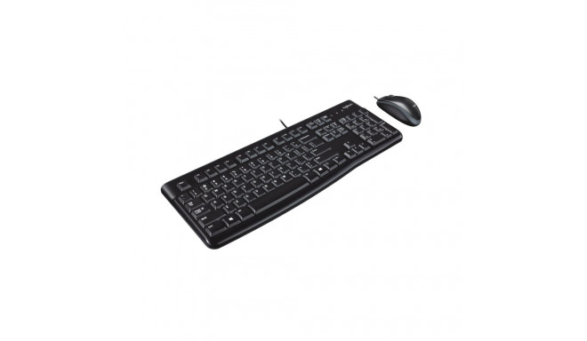 Logitech MK120 Combo Wired Keyboard + Mouse, USB, US Int, Black