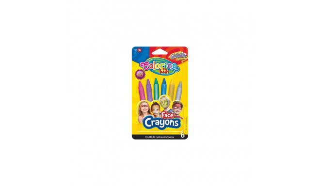 Colorino Kids Metallic face crayons 6 colours