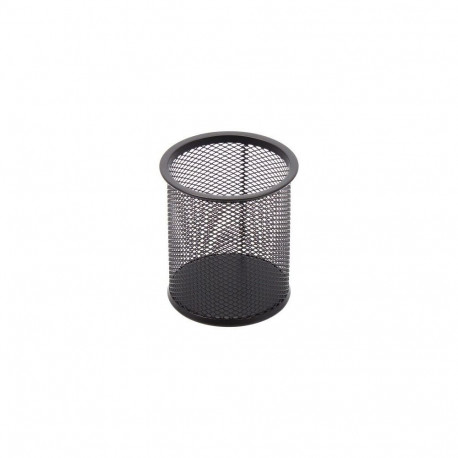Pencil case Forpus, round, black, empty, perforated metal 1005-014