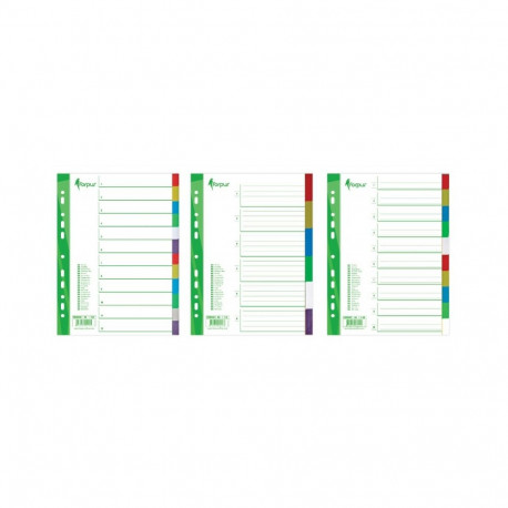 Divider Forpus, A4, 1-5 colors, plastic