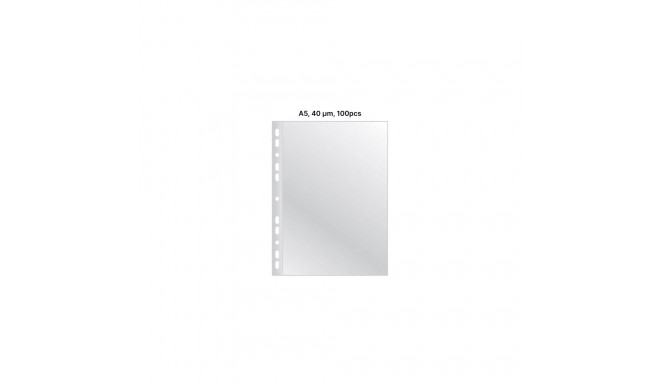AD Class PUNCHED POCKET Cristal Clear A5 40 micr., pouch 100 pcs
