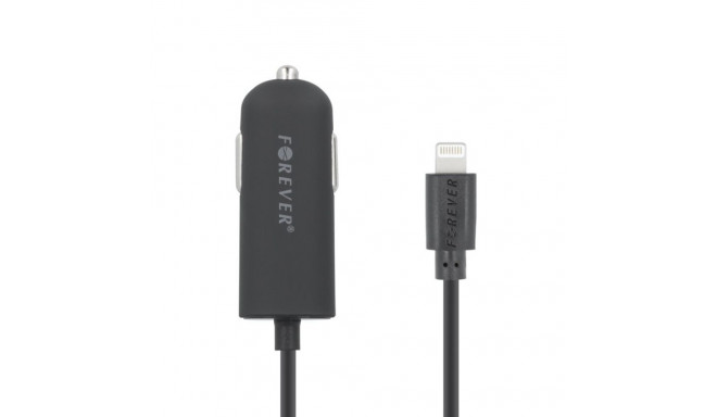 Forever car charger M-02 2.1A 12V/24V + Lightning 1.2m, black