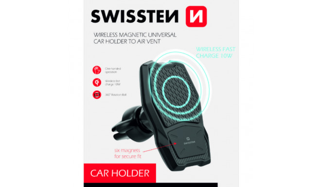 Swissten WM1-AV3 Air Vent Car Holder With Wireless Charging + Micro USB Cable 1.2m