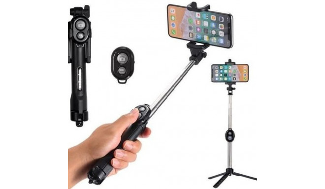 RoGer Selfie Stick + Tripod Stand with Bluetooth Remote Control