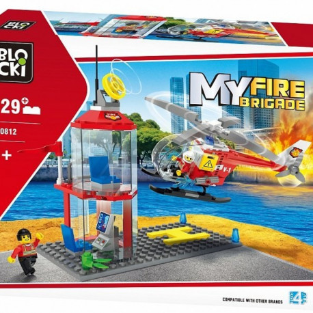 Blocki MyFireBrigade Helicopter and Control Tower / KB0812 / Constructor with 129 parts / Age 6+
