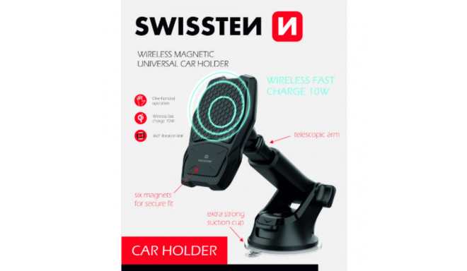 Swissten WM1-HK2 Car Holder With Wireless Charging + Micro USB Cable 1.2m