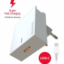 Swissten 25W Samsung Super Fast Charging Travel charger with 1.2m USB-C to USB-C cable