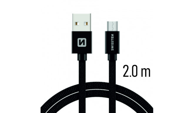 Swissten Textile Quick Charge Universal Micro USB Data and Charging Cable 2m