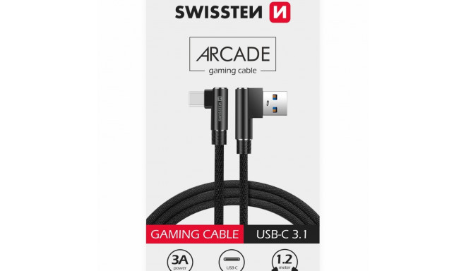 Swissten L Type Textile Universal Quick Charge 3.1 USB to USB-C Data and Charging Cable 1.2m