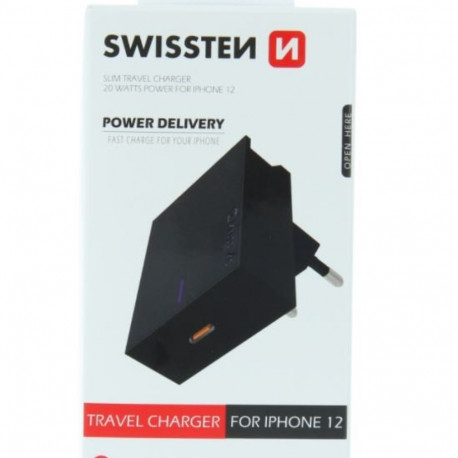 Swissten Premium 20W Mains Charger for all Apple iPhone 12 / 13 / 14 Series Models