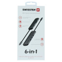 Swissten USB-C Hub 6in1 with 3X USB 3.0 / 1X USB-C Power Delivery / 1X microSD / 1X SD / Aluminum bo