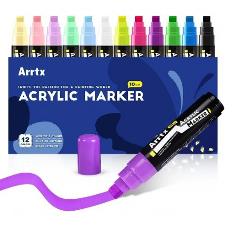 Acrylic Marker Pens ARRTX, 12 Colours