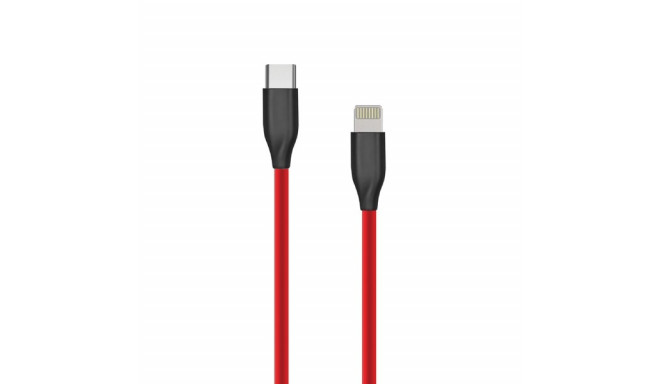 Silicone Cable USB Type C - Lightning, 1m (red)