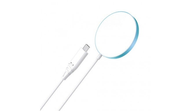 Magnetic Wireless Charger CHOETECH, 15W, iPhone 14, blue