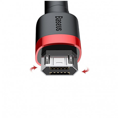 Baseus Cafule Cable Durable Nylon Braided Wire USB | micro USB 2A 3M black-red (CAMKLF-H91)