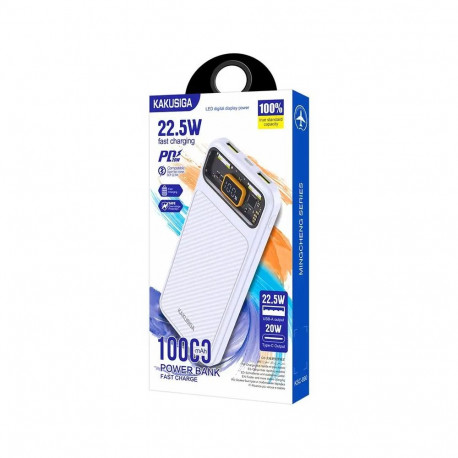 KAKUSIGA KSC-890 power bank 10000mAh | 2 x USB | 22.5W white
