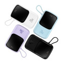Powerbank Baseus Qpow PRO koos kaabliga, USB-C, 2xUSB, 10000mAh, 20W (valge)