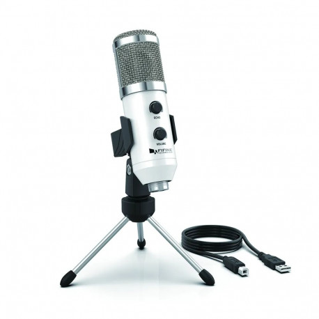Fifine K056A microphone for gaming | podcasts | streams | tripod | white