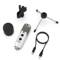 Fifine K056A microphone for gaming | podcasts | streams | tripod | white