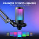Fifine AmpliGame A6T RGB microphone for gaming | podcasts | streams | tripod | black
