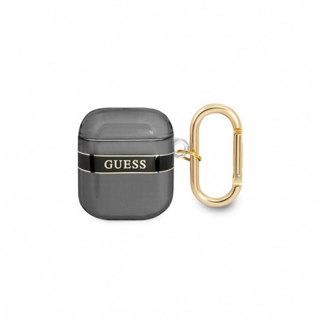 Guess TPU Printed Stripe Case for Airpods 1|2 Black