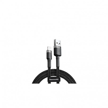 Baseus Cafule kaabel vastupidav nailonist punutud juhe USB | Lightning QC3.0 1.5A 2M must (CALKLF-CG