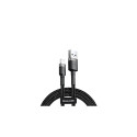 Baseus Cafule kaabel vastupidav nailonist punutud juhe USB | Lightning QC3.0 1.5A 2M must (CALKLF-CG