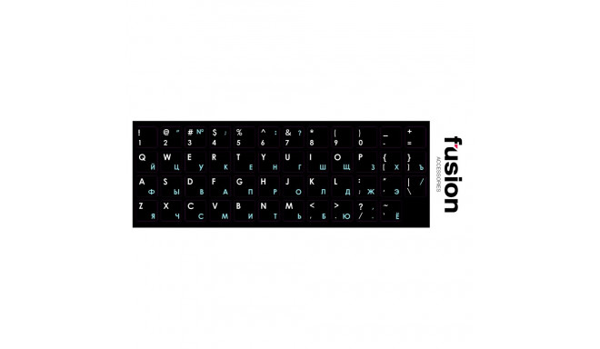 Fusion lamineeritud klaviatuurikleebised RU | ENG sinine