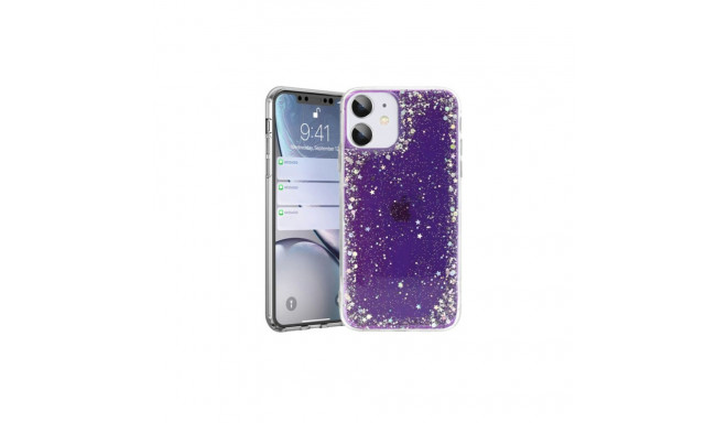 Fusion Glue Glitter ümbris silikoonist ümbris Apple iPhone 12 | 12 Pro Violetne
