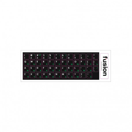 Fusion Laminated Keyboard Stickers RU | ENG Green