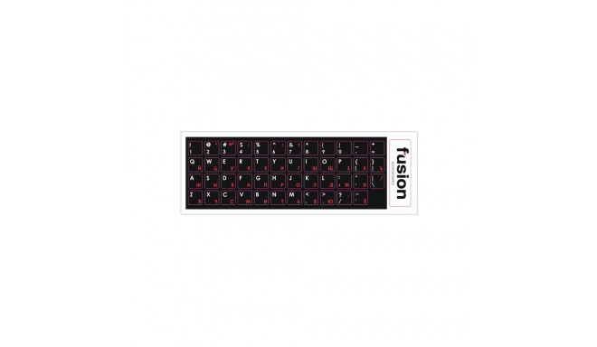 Fusion Laminated Keyboard Stickers RU | ENG Red