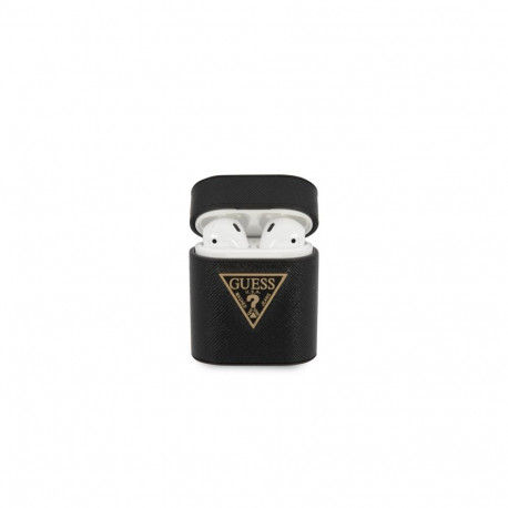 Guess GUACA2VSATMLBK Saffiano silikoonist ümbris Apple Airpodidele 1 | 2 Must