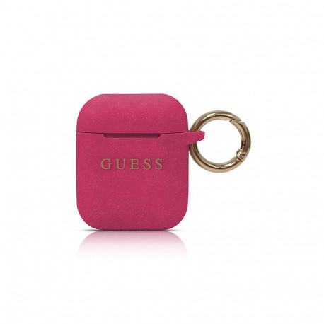 Guess GUACCSILGLFU Silicone Case For Apple Airpods 1 | 2 Pink