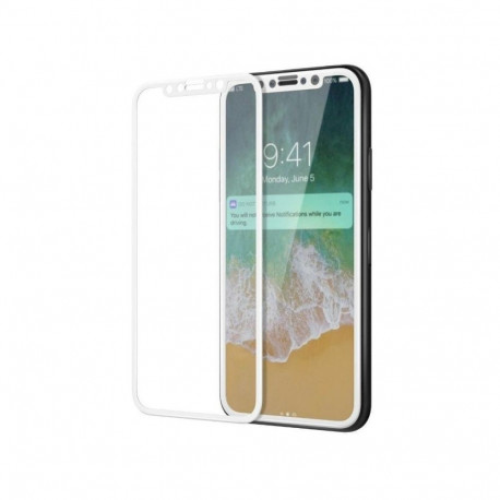 Fusion Full Glue 5D Tempered Glass Full Coveraged with Frame Apple iPhone X | XS | 11 Pro White