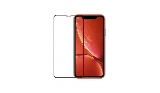 Fusion Full Glue 5D Tempered Glass Full Coveraged with Frame Apple iPhone XR Black