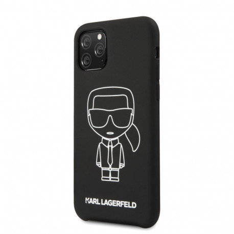 Karl Lagerfeld Apple iPhone 11 Pro Silicone Ikonik White Outline Black