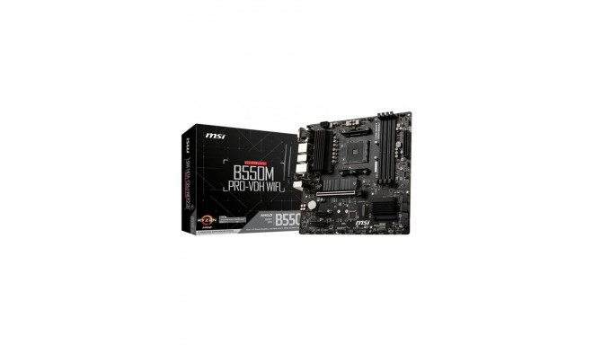 MSI B550M PRO-VDH WIFI Processor family AMD, Processor socket AM4, DDR4, Memory slots 4, Chipset AMD