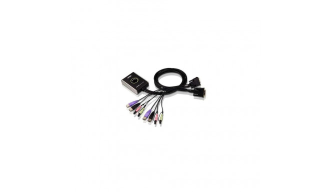 Aten 2-Port USB DVI/Audio Cable KVM Switch with Remote Port Selector