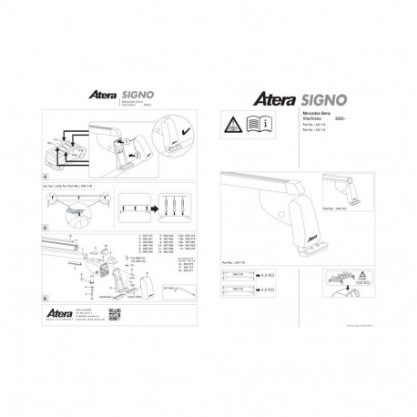 Katuseraam alumiinium VITO,VIANO 9/03-