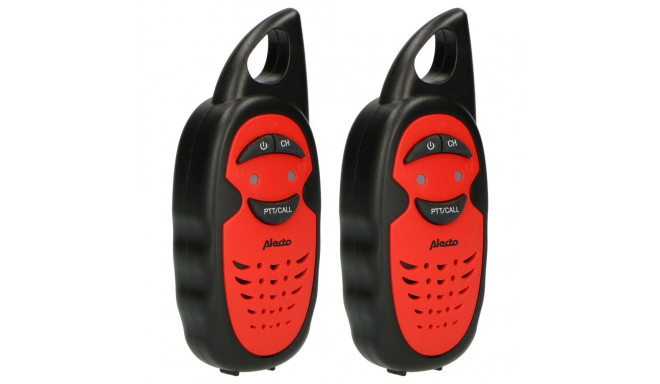 Alecto must/punane walkie-talkie komplekt lastele, 2 tk, ulatus 3 km