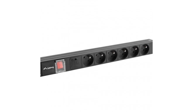 LANBERG POWER STRIP PDU RACK 19" (1U, 16A, 6X 230V PL, 2m)