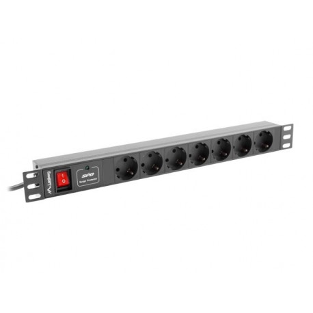 LANBERG PDU rack toiteplokk (1U,10A,7x Schuko,2m)