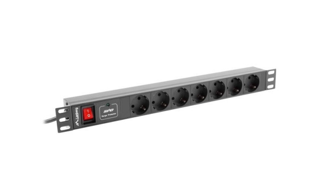 LANBERG PDU rack toiteplokk (1U,10A,7x Schuko,2m)