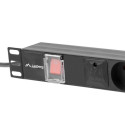 LANBERG POWER STRIP PDU RACK 19" (1U, 16A, 6X 230V PL, 2m)