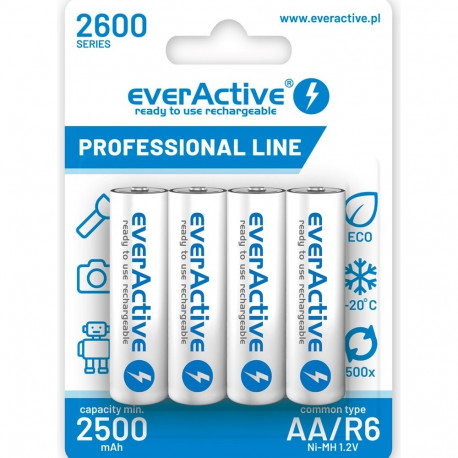 Rechargeable batteries everActive Ni-MH R6 AA 2600 mAh Professional Line