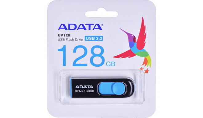 ADATA DashDrive UV128 128GB USB flash drive USB Type-A 3.2 Gen 1 (3.1 Gen 1) Black, Blue