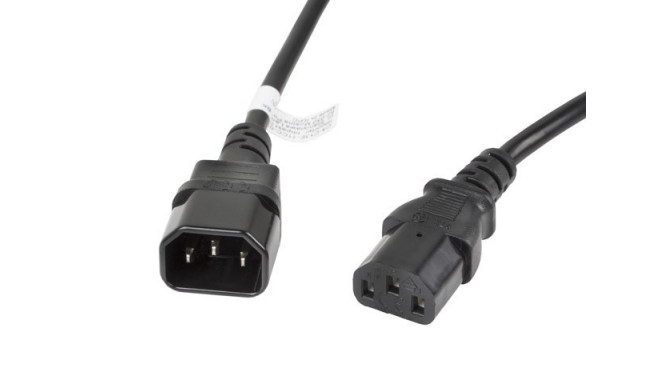 Lanberg CA-C13E-11CC-0030-BK toitekaabel must 3 m C13 pistik C14 pistik